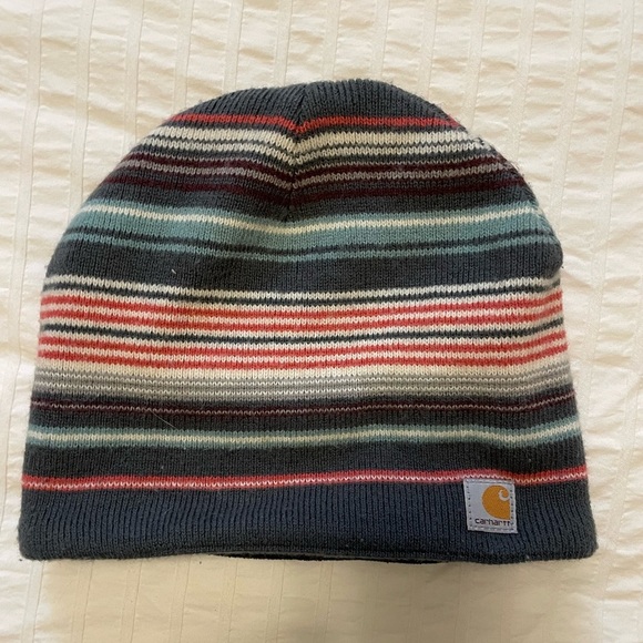 Carhartt striped knit beanie fleece lined - Picture 1 of 1